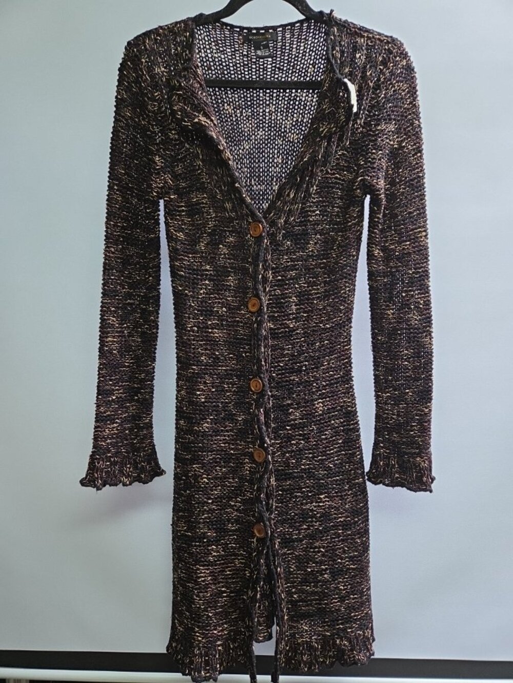 BCBGMAXAZRIA Cardigan Sweater Size Small Brown Marl Knit New Without Tags NWOT